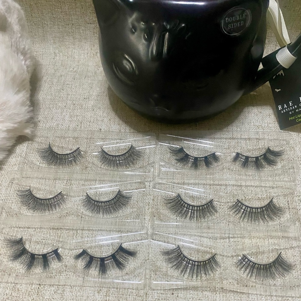 Premium Black False Eyelashes Set 6 pairs.
